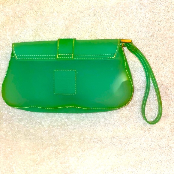 COPY - vintage Liz Claiborne Aquamarine Jelly clutch wristlet purse - Picture 2 of 4